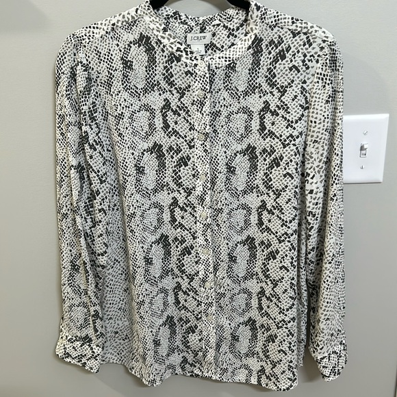 J. Crew Factory Snake-print Button-front Top NWT - Picture 1 of 7